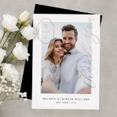 ありがとうカスタムスクリプト結婚Monogramの写真 箔招待状