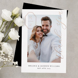 ありがとうカスタムスクリプト結婚Monogramの写真 箔招待状