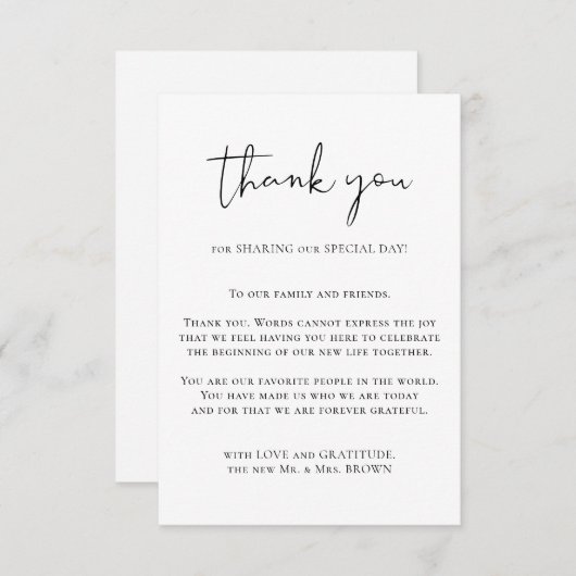 ありがとうカスタムフォトシンプル エンクロージャーカード (正面/裏面)