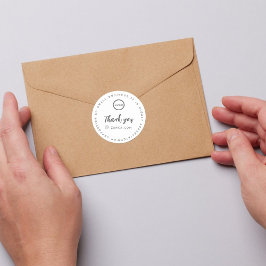 ありがとうカスタムロゴ名スモールビジネスステッカー ラウンドシール