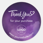 ありがとうカスタムロゴ紫ステッカーシート ラウンドシール (正面)
