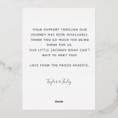 ありがとうカスタム男の子の誕生発表フォイルカード 箔シーズンカード (裏面)