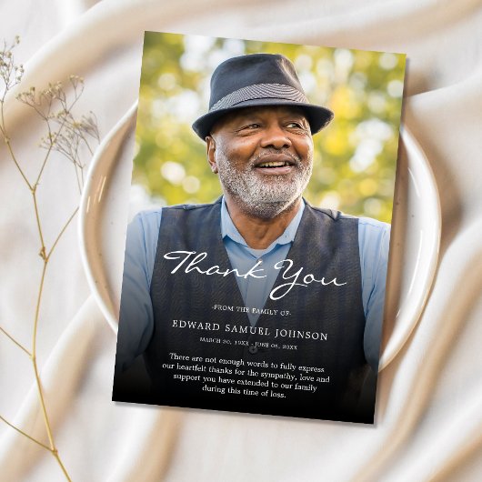 ありがとうカスタム葬儀フォト悔やみや弔慰献上品 サンキューカード