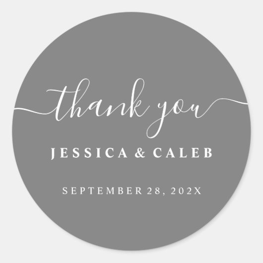 ありがとうカップルステッカー - お好きな色を追加 ラウンドシール (正面)