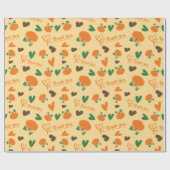 ありがとうカボチャとハート感謝継ぎ目 ラッピングペーパー (フラット)