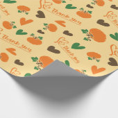 ありがとうカボチャとハート感謝継ぎ目 ラッピングペーパー (角)