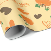 ありがとうカボチャとハート感謝継ぎ目 ラッピングペーパー (ロールコーナー)
