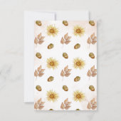 ありがとうカボチャ花の秋の赤ちゃんシャワー サンキューカード (裏面)