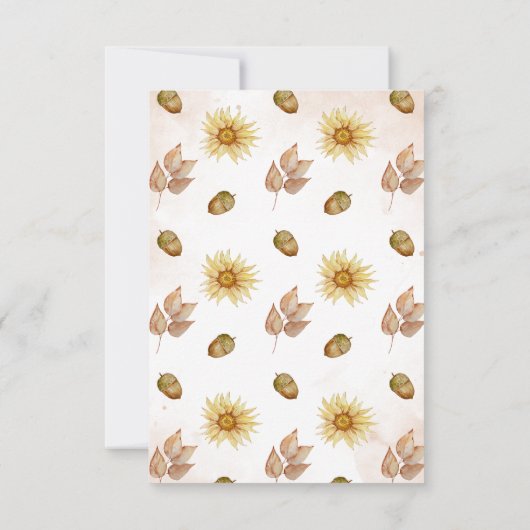 ありがとうカボチャ花の秋の赤ちゃんシャワー サンキューカード (裏面)