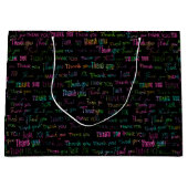 ありがとうカラフルグリッターオンブラックディスコ抱き枕 ラージペーパーバッグ (正面)