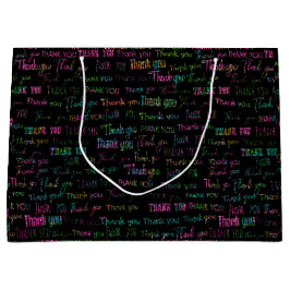 ありがとうカラフルグリッターオンブラックディスコ抱き枕 ラージペーパーバッグ