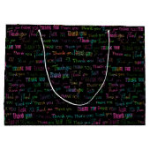 ありがとうカラフルグリッターオンブラックディスコ抱き枕 ラージペーパーバッグ (裏面)