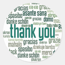 ありがとうカラフルグリーン封筒用シールシール