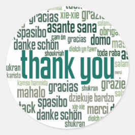 ありがとうカラフルグリーン封筒用シールシール ラウンドシール