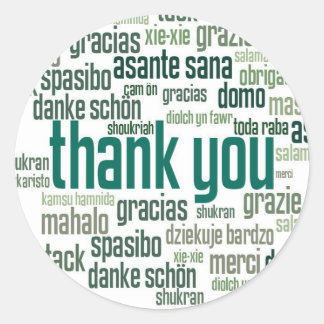 ありがとうカラフルグリーン封筒用シールシール ラウンドシール