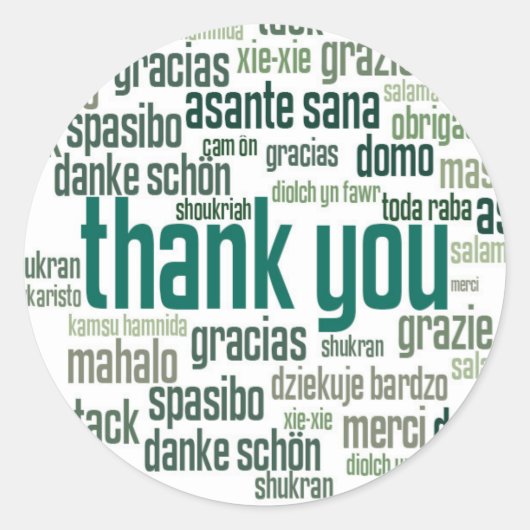 ありがとうカラフルグリーン封筒用シールシール ラウンドシール (正面)