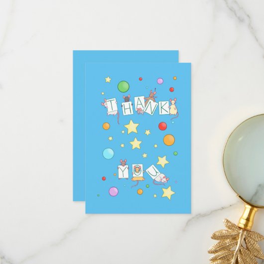 ありがとうカラフルネズミ サンキューカード (正面/裏面インサイチュ)