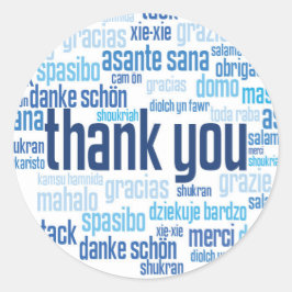 ありがとうカラフルブルー封筒用シールシール ラウンドシール