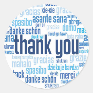 ありがとうカラフルブルー封筒用シールシール ラウンドシール