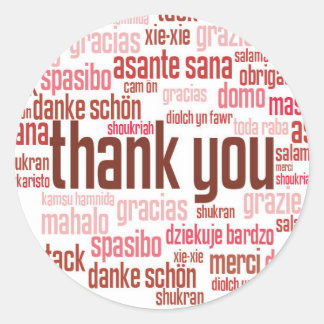 ありがとうカラフルレッド封筒用シールシール ラウンドシール