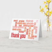 ありがとうカラフルレッド折り畳みカード カード (黄色い花)
