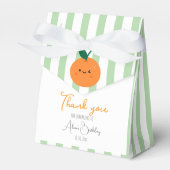 ありがとうカラフル元気な笑顔オレンジ緑 フェイバーボックス (正面サイド)