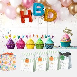 ありがとうカラフル元気な笑顔オレンジ緑 フェイバーボックス