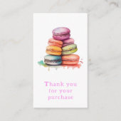 ありがとうカラフル水色マカロン エンクロージャーカード (正面)