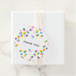 ありがとうカラフル紙吹雪水玉模様 フェイバータグ