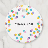 ありがとうカラフル紙吹雪水玉模様 フェイバータグ (正面)
