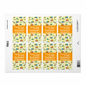 ありがとうカラフル、建築車模様 ラベル (フルシート)