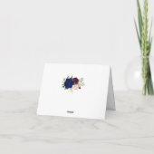 ありがとうカード ボホ ネイビー フラワー ウェディング 折りたたみ サンキューカード (裏面)