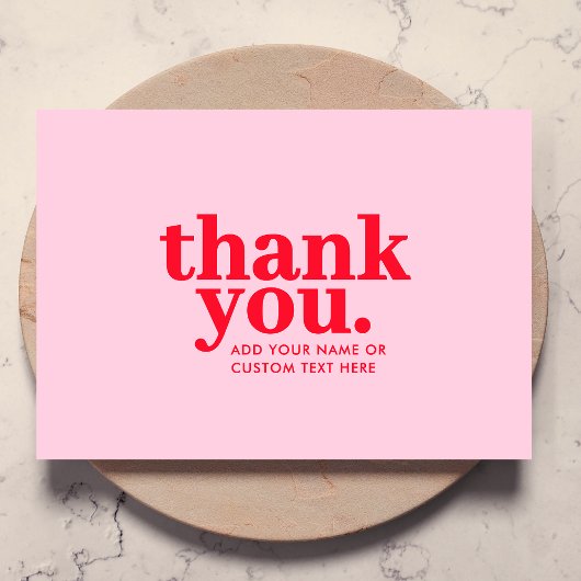 ありがとうカード | モダンな赤とピンク サンキューカード