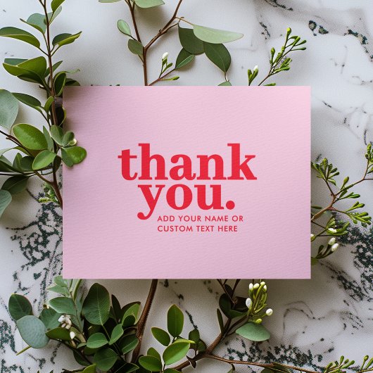 ありがとうカード | モダンな赤とピンク サンキューカード
