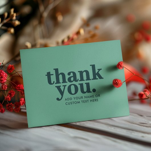 ありがとうカード | 現代的なグリーン レトロ サンキューカード