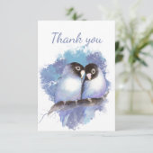 ありがとうキュートな水色のラバードガーデンバード サンキューカード (スタンド正面)