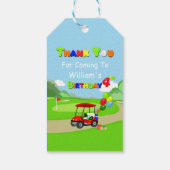 ありがとうキュート4th誕生日レッドゴルフカート少年 ギフトタグ (裏面)