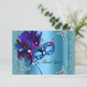 ありがとうキンセアニェラパーティー仮装ブルー サンキューカード (スタンド正面)