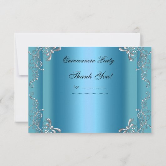 ありがとうキンセアニェラパーティー仮装ブルー サンキューカード (裏面)