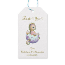 ありがとうギフトラベルかわいい赤ちゃんシャワードラゴン。