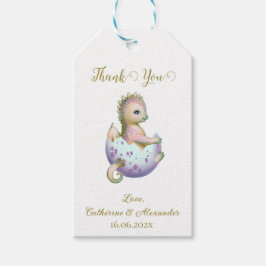 ありがとうギフトラベルかわいい赤ちゃんシャワードラゴン。 ギフトタグ