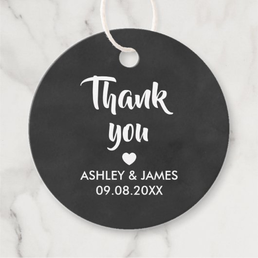 ありがとうギフトラベル結婚は、感謝Chalkboard フェイバータグ (正面)