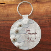 ありがとうギフト – キーチェーンホワイトレースと花 キーホルダー (正面)
