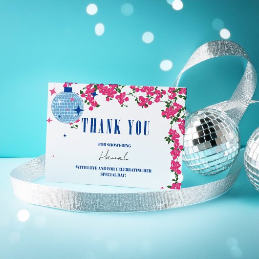 ありがとうギリシャのブーゲンビリアブライダルシャワーカード エンクロージャーカード