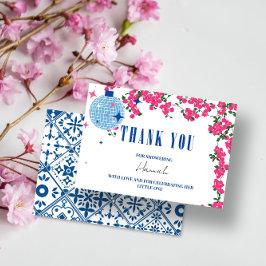 ありがとうギリシャのブーゲンビリア赤ちゃんシャワーカード エンクロージャーカード