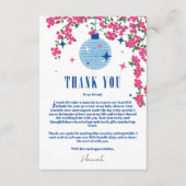 ありがとうギリシャ語Bougainvilleaディスコ赤ちゃんシャワー エンクロージャーカード (正面)