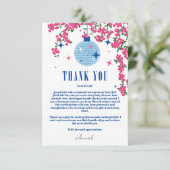 ありがとうギリシャ語Bougainvilleaディスコ赤ちゃんシャワー エンクロージャーカード (スタンド正面)