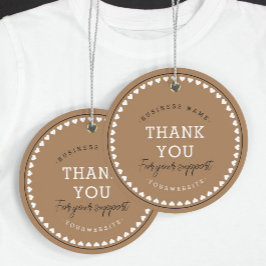 ありがとうクラシックラブパターンつるラベルベージュ フェイバータグ