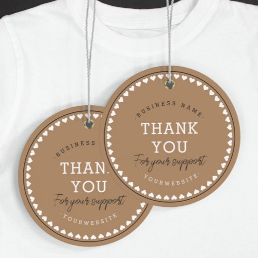 ありがとうクラシックラブパターンつるラベルベージュ フェイバータグ