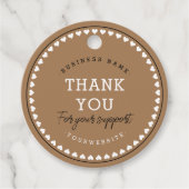 ありがとうクラシックラブパターンつるラベルベージュ フェイバータグ (正面)